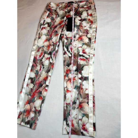 NWT Corel Women's Flower Cropped Pant Evie Pintuk Pockets Multicolor Size 36 - Picture 3 of 9